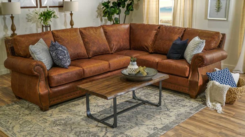 Traditional Leather Sectional