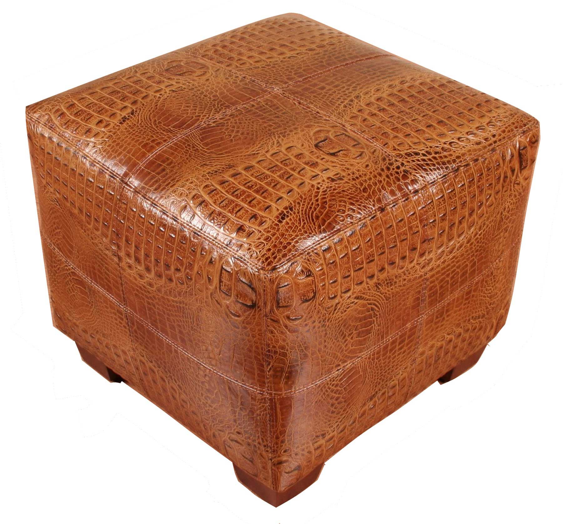 971 Cube Leather Ottoman, Cube Leather Ottoman