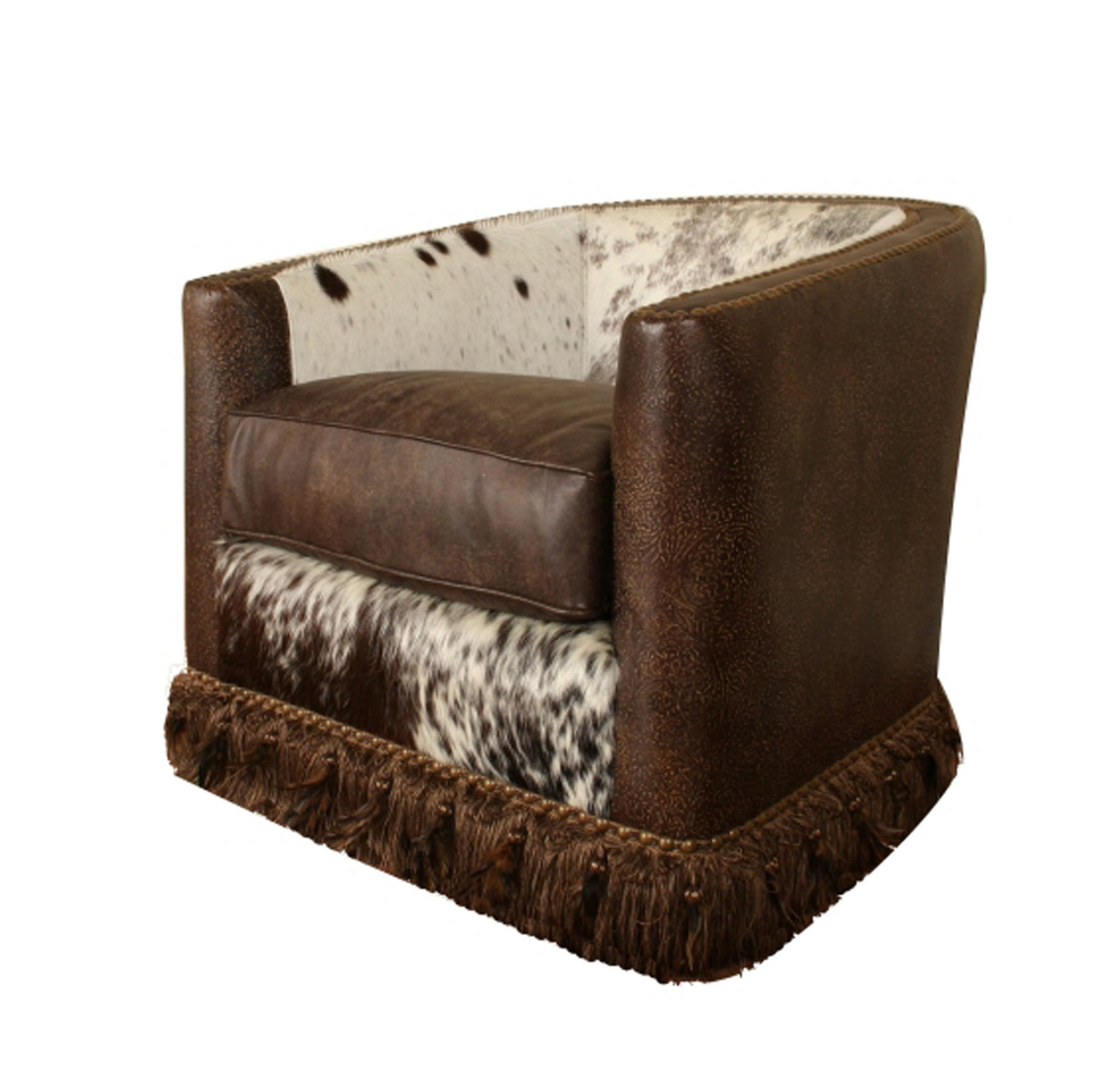 Barrel Swivel Chair Hill Country, Barrel Leather Chair