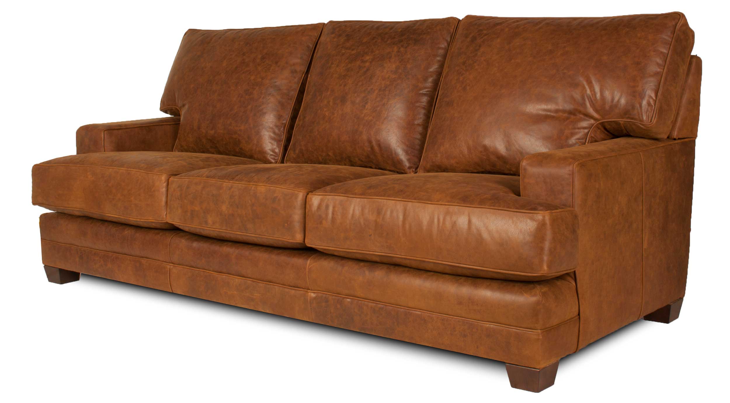 Henley - Brown Leather Sofa - 1129 Angle