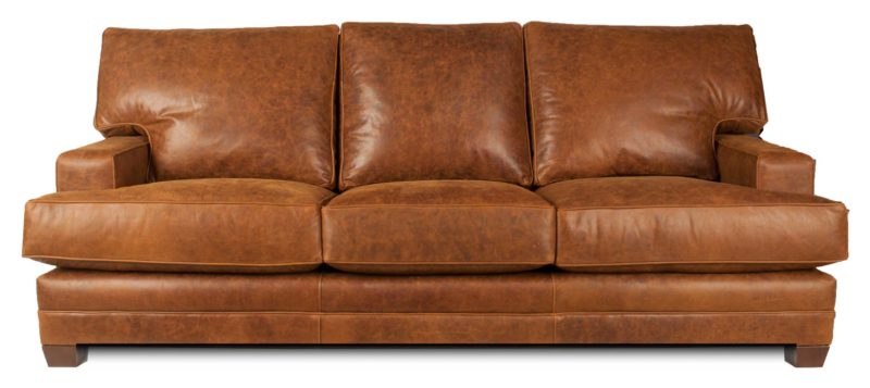 Henley - Brown Leather Sofa - Straight 1129