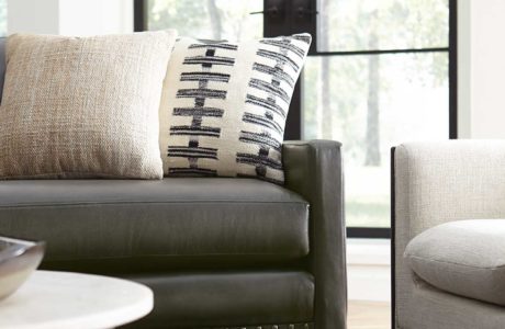 Grey Custom Leather Sofa