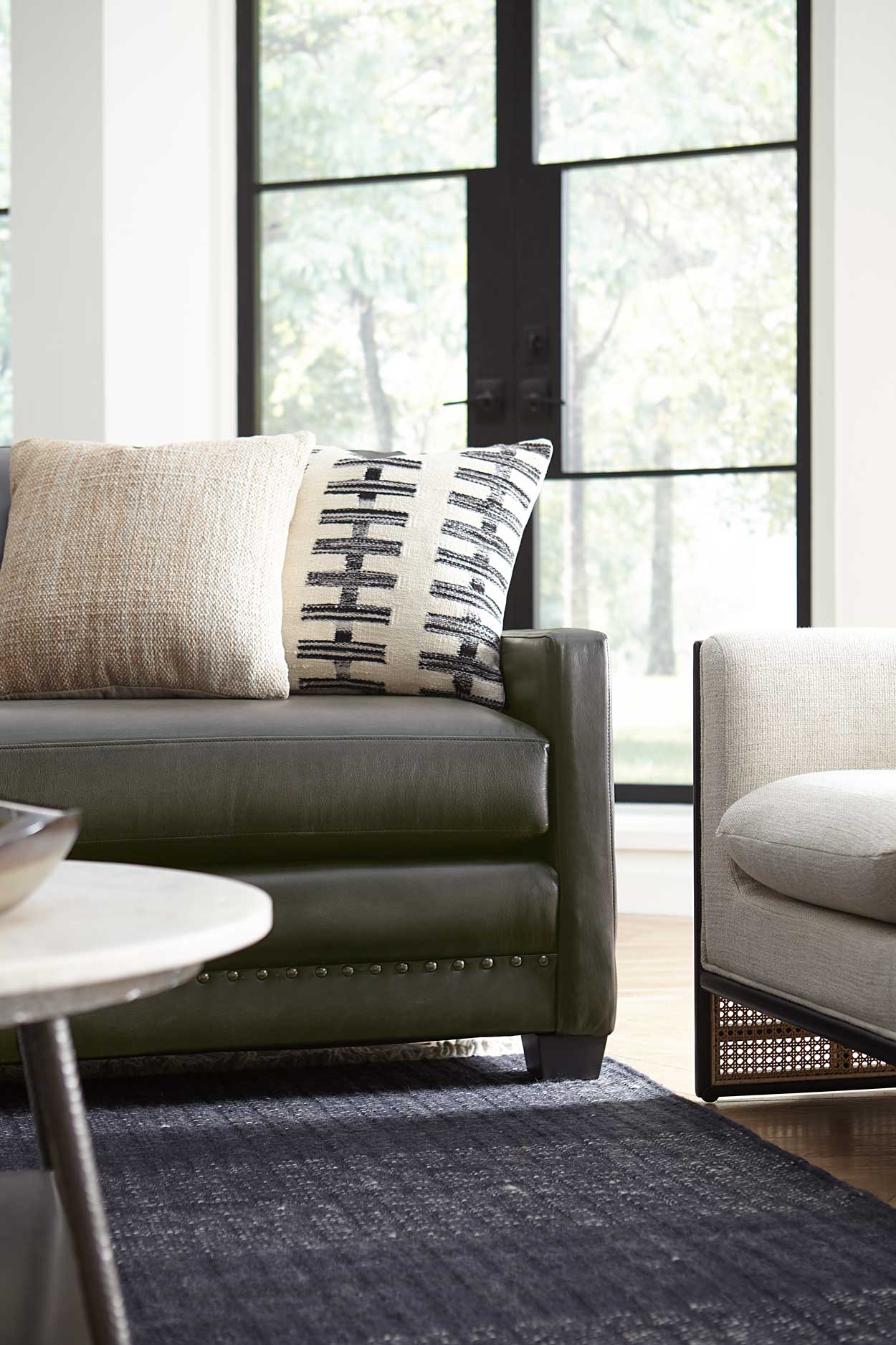 Custom Leather furniture modern grey leather sofa