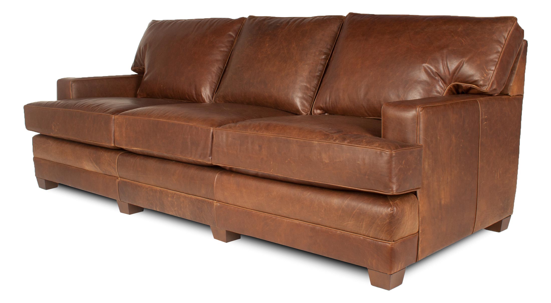 Maxwell Deep Leather Sofa, Deep Seat Leather Couch